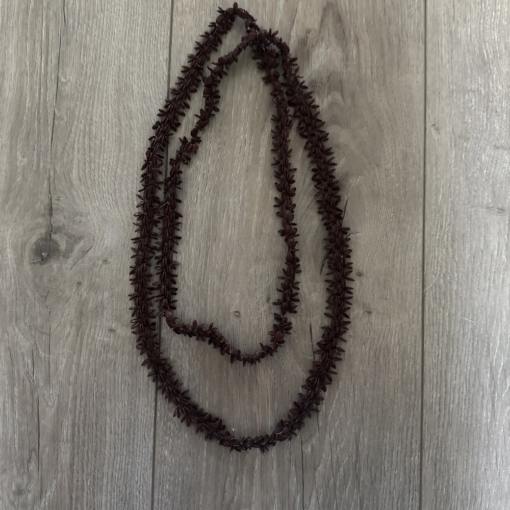 Vintage Hawaiian Apple Seed Necklaces Beaded Leis